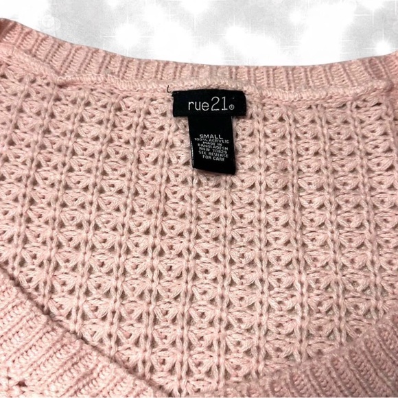 Rue 21 Y2K Babydoll Soft Pink V-neck Knit sweater - Picture 7 of 7